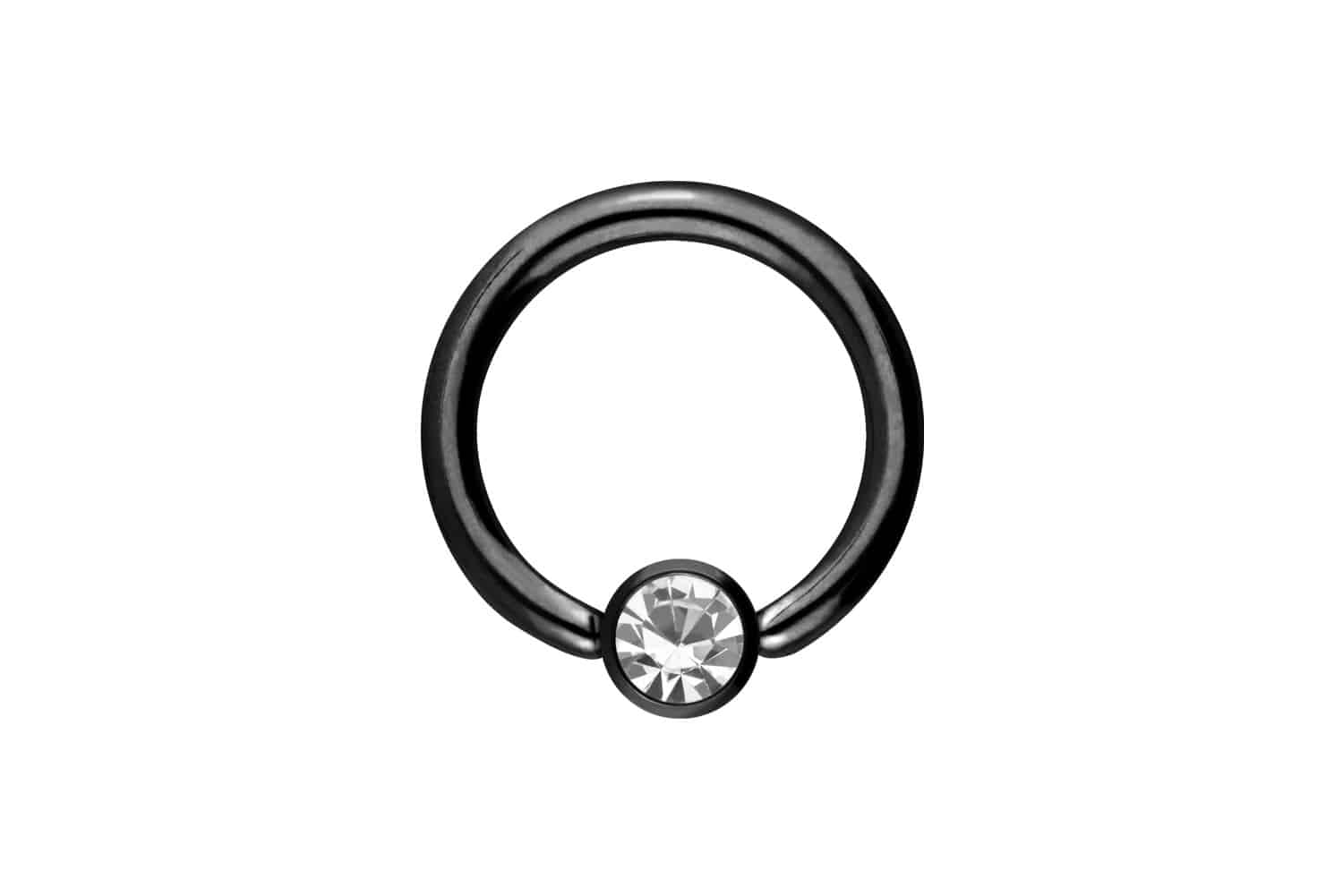 Titan Klemmkugelring Piercing DISC + KRISTALL